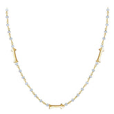 CHG-203-RM-18" 18K Gold Overlay Necklace With Rainbow Moonstone Beads Bali Designs Inc